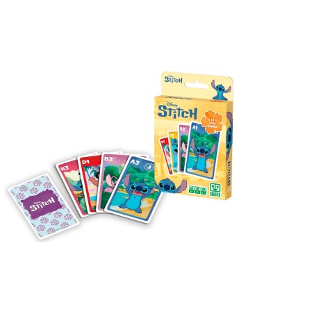 Baraja de cartas shuffle infantil stitch