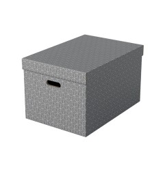 Caja de almacenaje esselte grande color gris 510x355x305 mm pack de 3 unidades