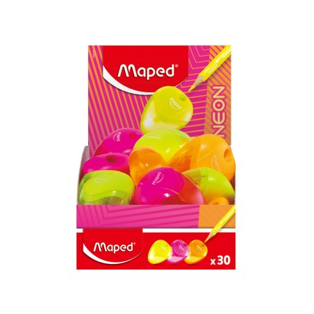 30 Unidades - Sacapuntas maped plastico igloo 1 uso neon