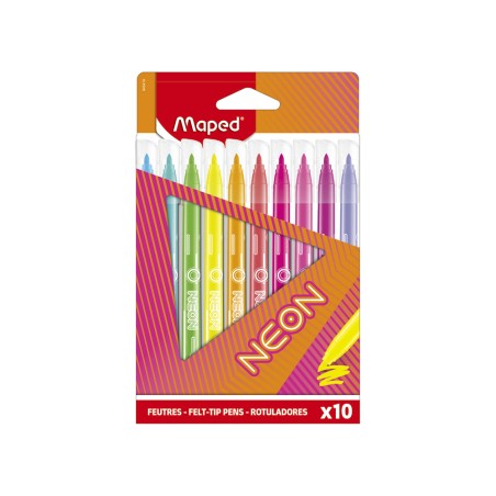 Rotulador maped fluorescente neon caja de 10 unidades colores surtidos