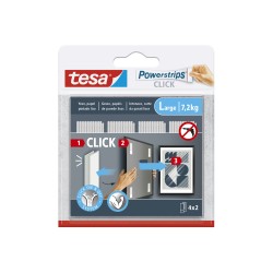 Tira adhesiva tesa powerstrips click hasta 7,2 kg 4x2