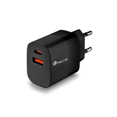 Cargador de pared ngs gan ultrarapido para portatil 45w con 2 puertos: usb-c a usb-a