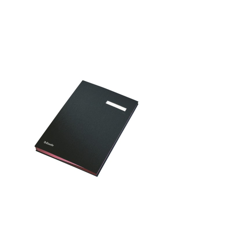 2 Unidades - Portafirmas esselte tapa carton forrado fuelle con 10 separadores color negro 240x16x340 mm