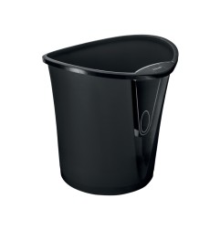 12 Unidades - Papelera plastico esselte basko 15 litros color negro