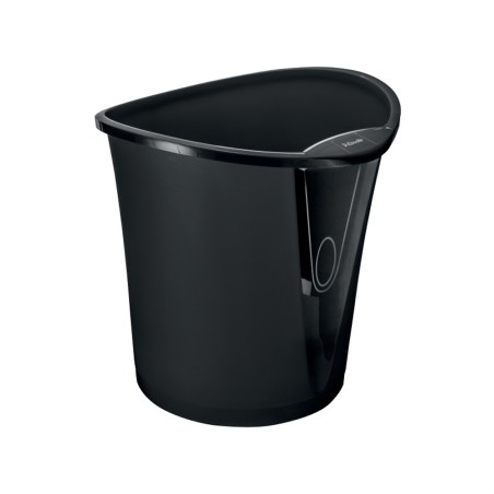 12 Unidades - Papelera plastico esselte basko 15 litros color negro