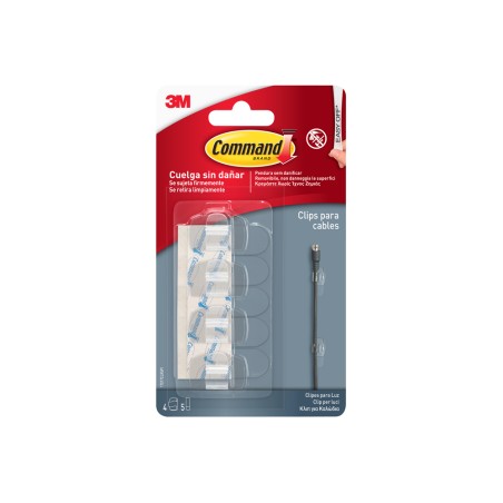 Sujetacables 3m command para cables redondos blister de 4 clips + 5 tiras