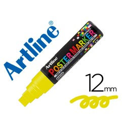 Rotulador artline poster marker epp-12 punta rectangular 12 mm color amarillo fluor