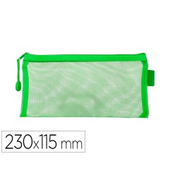 Bolsa zipper bag liderpapel poliester transpirable multiusos ticket 230x115 mm verde pastel