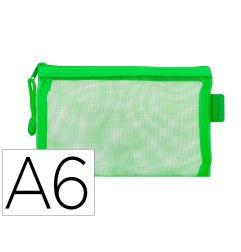 Bolsa zipper bag liderpapel poliester transpirable multiusos din a6 verde pastel