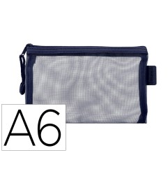 Bolsa zipper bag liderpapel poliester transpirable multiusos din a6 azul marino