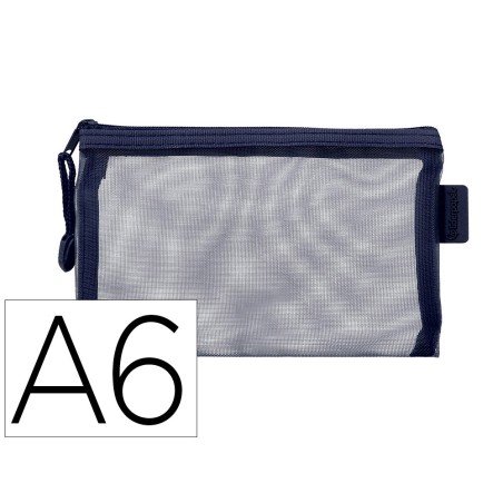 Bolsa zipper bag liderpapel poliester transpirable multiusos din a6 azul marino