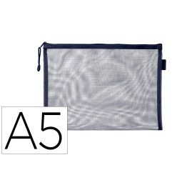 Bolsa zipper bag liderpapel poliester transpirable multiusos din a5 azul marino