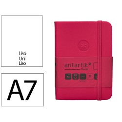 Cuaderno con gomilla antartik notes tapa dura a7 hojas lisas burdeos 80 hojas 80 gr fsc
