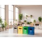 Contenedor papelera reciclaje liderpapel carton reciclado para vidrio 450x350x650 mm 70 litros verde