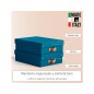 Caja de almacenaje leitz carton mediana baja con asa de piel color azul pack de 2 unidades