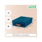 Caja de almacenaje leitz carton mediana baja con asa de piel color azul pack de 2 unidades