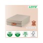 Caja de almacenaje leitz carton mediana baja con asa de piel color beige pack de 2 unidades