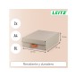 Caja de almacenaje leitz carton mediana baja con asa de piel color beige pack de 2 unidades
