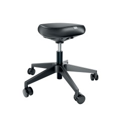 Taburete leitz ergo con asiento triangular 5 ruedas giratorias regulable en altura hasta 59 cm negro