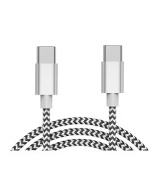 Cable usb-c a usb-c q-connect nailon longitud 1m blanco