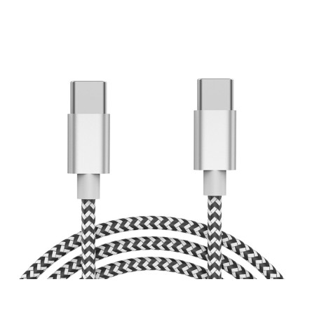 Cable usb-c a usb-c q-connect nailon longitud 1m blanco
