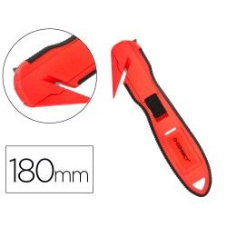 Cuter q-connect plastico ancho de seguridad para evitar cortes cuchilla 18 mm xd-g03 blister 1 unidad