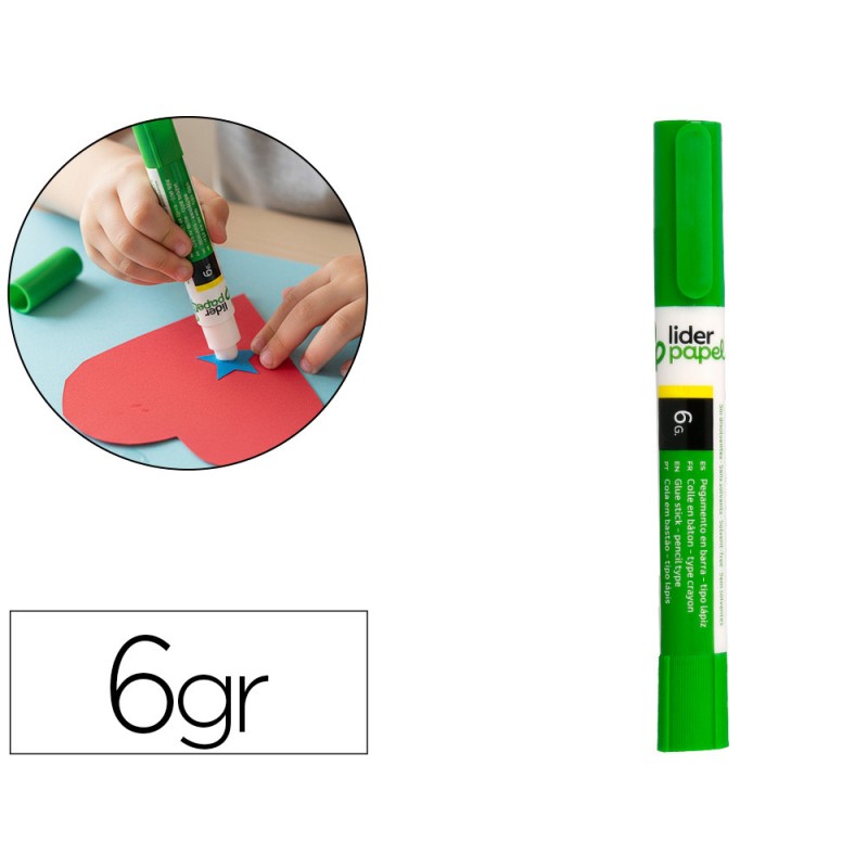 24 Unidades - Pegamento liderpapel en barra 6 g boligrafo con clip