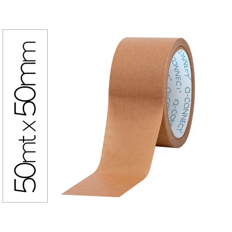 Cinta adhesiva q-connect kraft 50 m x 50 mm para embalaje
