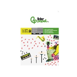 10 Unidades - Bloc musica y canto liderpapel pentagrama interlineado 2 mm cuadricula 5mm din a4 24 hojas 100g/m2