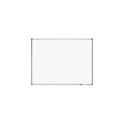 Pizarra blanca rocada lacada magnetica marco aluminio con cantoneras 90x120 cm
