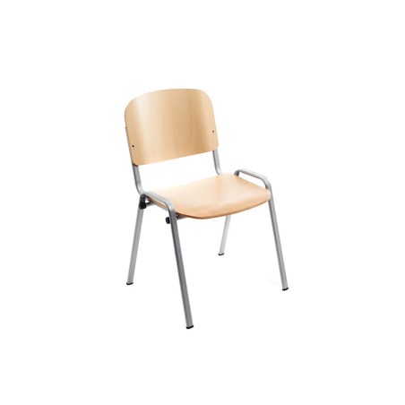 Silla rocada confidente estructura metalica asiento y respaldo madera natural 570x410x810 mm