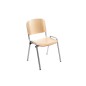 Silla rocada confidente estructura metalica asiento y respaldo madera natural 570x410x810 mm