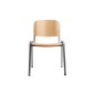 Silla rocada confidente estructura metalica asiento y respaldo madera natural 570x410x810 mm
