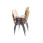 Silla rocada confidente estructura metalica asiento y respaldo madera natural 570x410x810 mm