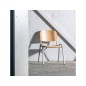 Silla rocada confidente estructura metalica asiento y respaldo madera natural 570x410x810 mm