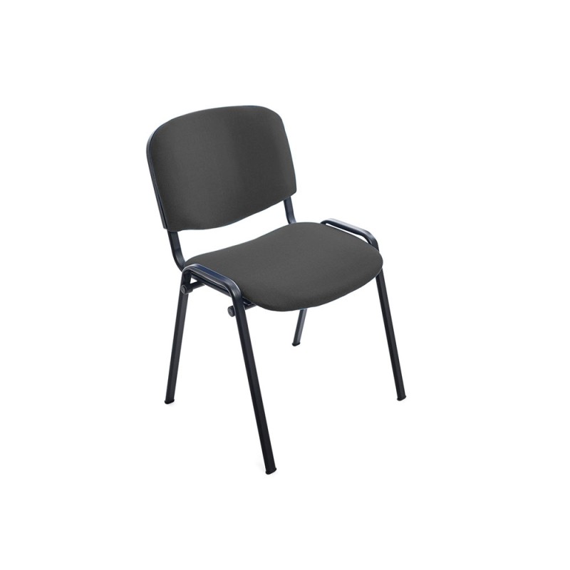 Silla rocada confidente estructura metalica asiento tela ignifuga gris 570x410x810 mm