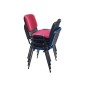 Silla rocada confidente estructura metalica asiento tela ignifuga gris 570x410x810 mm