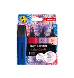 Rotulador stabilo boss fluorescente nature colors wildflower edition estuche de 4 unidades colores surtidos
