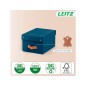 Caja de almacenaje leitz carton pequeña con asa de piel color azul pack de 2 unidades