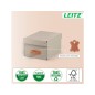 Caja de almacenaje leitz carton pequeña con asa de piel color beige pack de 2 unidades