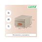 Caja de almacenaje leitz carton pequeña con asa de piel color beige pack de 2 unidades