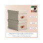 Caja de almacenaje leitz carton pequeña con asa de piel color beige pack de 2 unidades