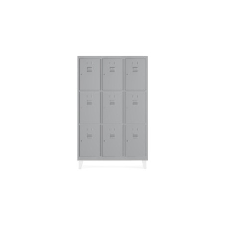 Taquilla metalica rocada 400 3 modulos x 3 puertas gris 1210x500x1800 mm