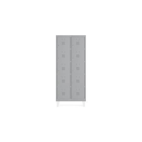 Taquilla metalica rocada 400 2 modulos x 5 puertas gris 820x500x1800 mm