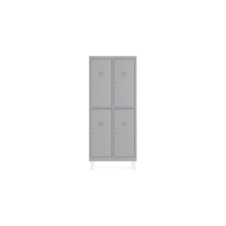 Taquilla metalica rocada 400 2 modulos x 2 puertas gris 820x500x1800 mm