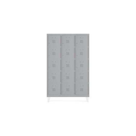 Taquilla metalica rocada 300 3 modulos x 5 puertas gris 910x500x1800 mm