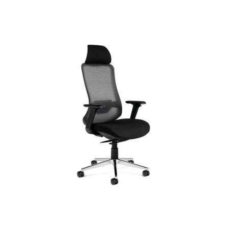 Silla rocada direccion premium 24 horas con brazos ajustables respaldo de malla y asiento en tela negro