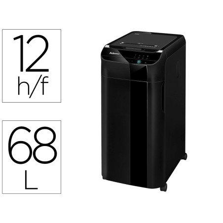 Destructora de documentos fellowes automax 350c capacidad 350h seguridad p4 grapas clips y tarjetas