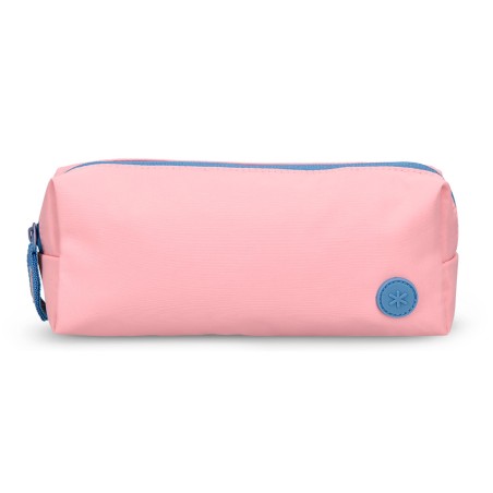 Estuche portatodo antartik basic pack 1 compartimento rosa compañero mochila 80x55x210 mm