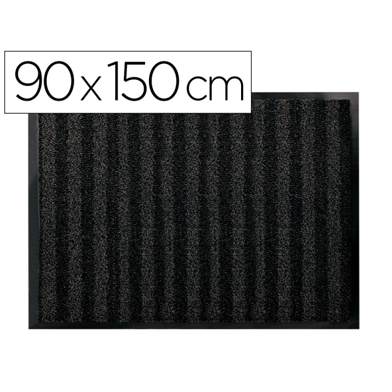 Alfombra para suelo q-connect premium para interiores antideslizante fibra polipropileno y fieltro gris 90x150 cm Alfombra para suelo q-connect premium para interiores antideslizante fibra polipropileno y fieltro gris 90x150 cm